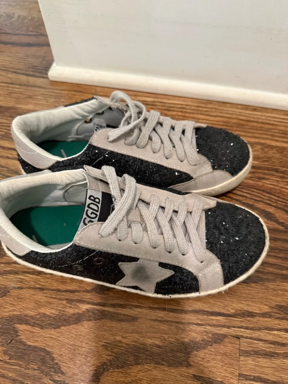 Golden Goose Black Glitter Superstar Sneakers - Picture 2 of 5